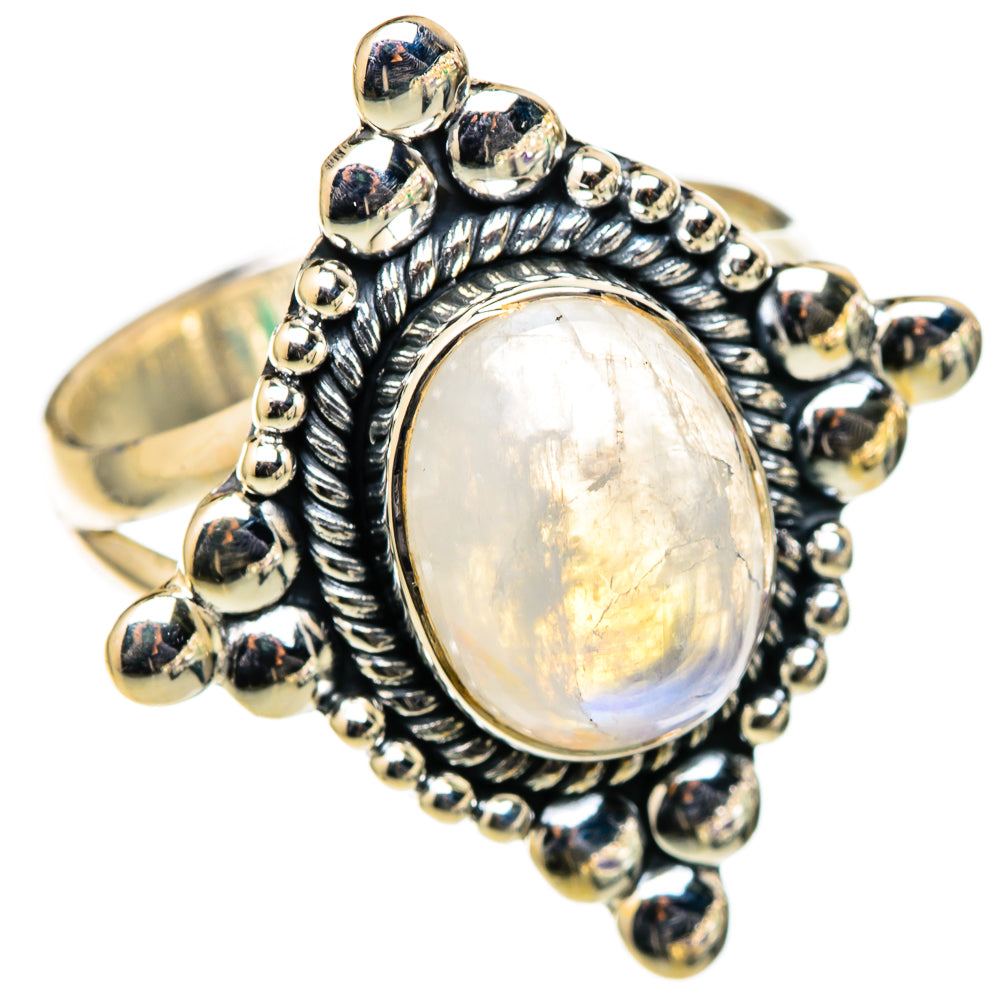 Rainbow Moonstone Rings handcrafted by Ana Silver Co - RING105425 - Photo 2