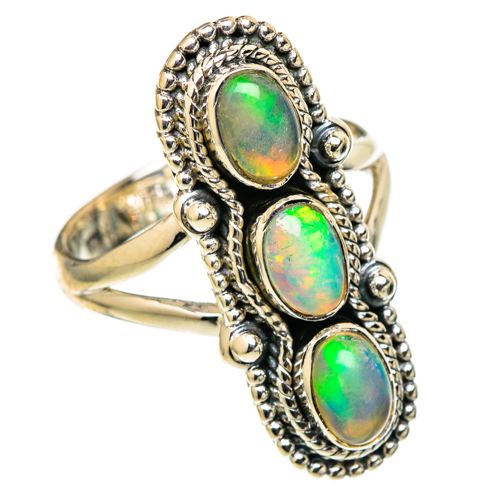 Ethiopian Opal Rings handcrafted by Ana Silver Co - RING105430 - Photo 2
