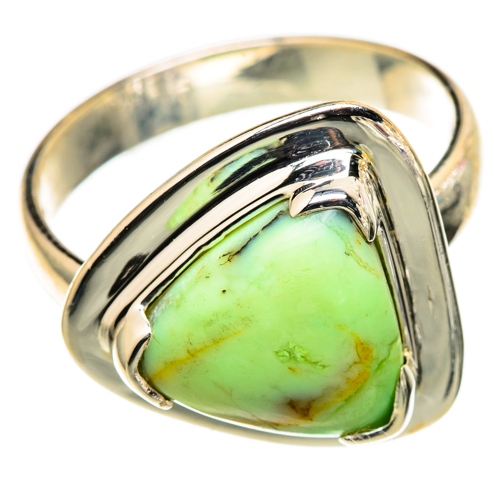 Lemon Chrysoprase Rings handcrafted by Ana Silver Co - RING105446 - Photo 2
