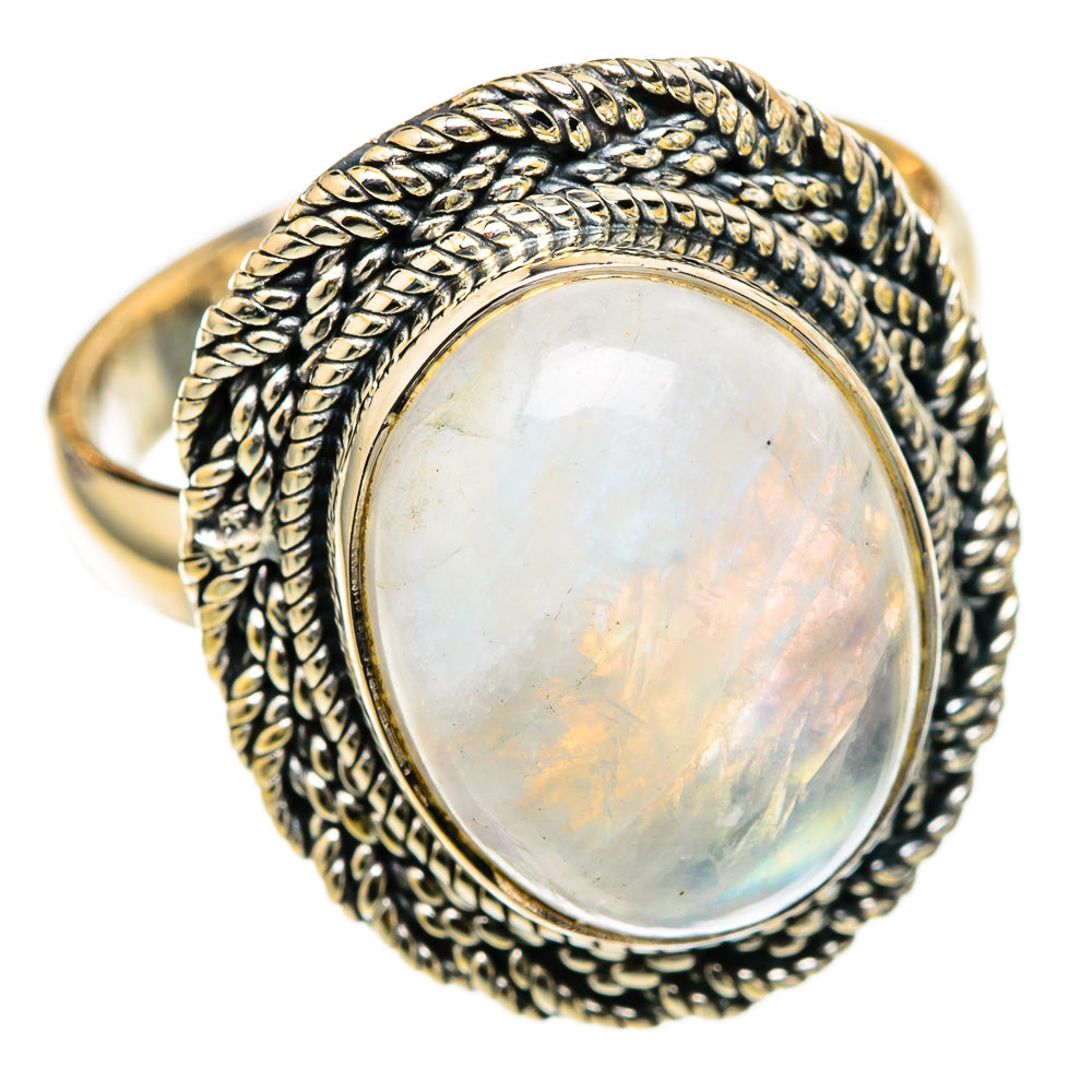 Rainbow Moonstone Rings handcrafted by Ana Silver Co - RING105506 - Photo 2