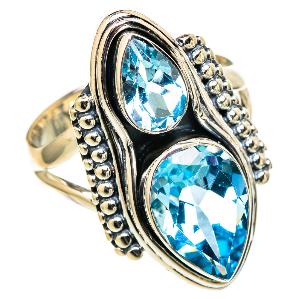 Blue Topaz Rings handcrafted by Ana Silver Co - RING105522 - Photo 2