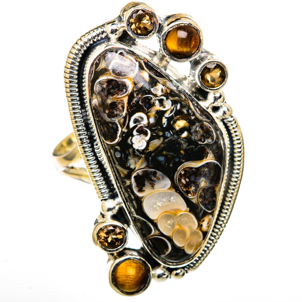 Turritella Agate Rings handcrafted by Ana Silver Co - RING105534 - Photo 2