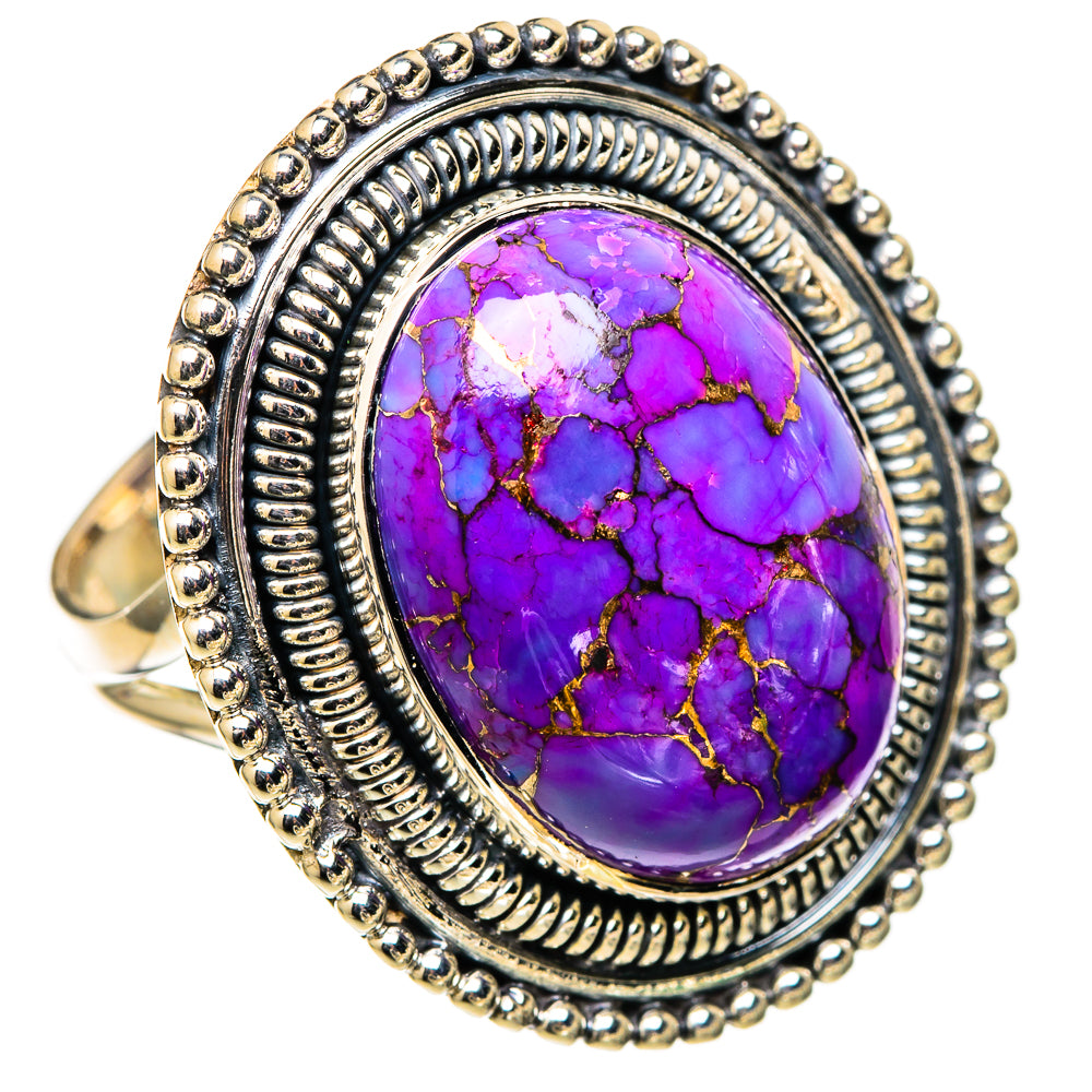 Purple Copper Composite Turquoise Rings handcrafted by Ana Silver Co - RING105549 - Photo 2