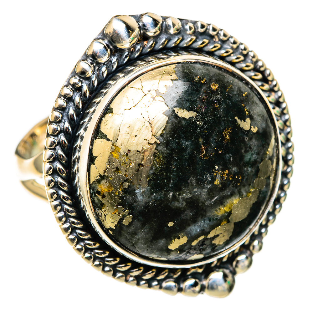 Pyrite Agate Rings handcrafted by Ana Silver Co - RING105602 - Photo 2