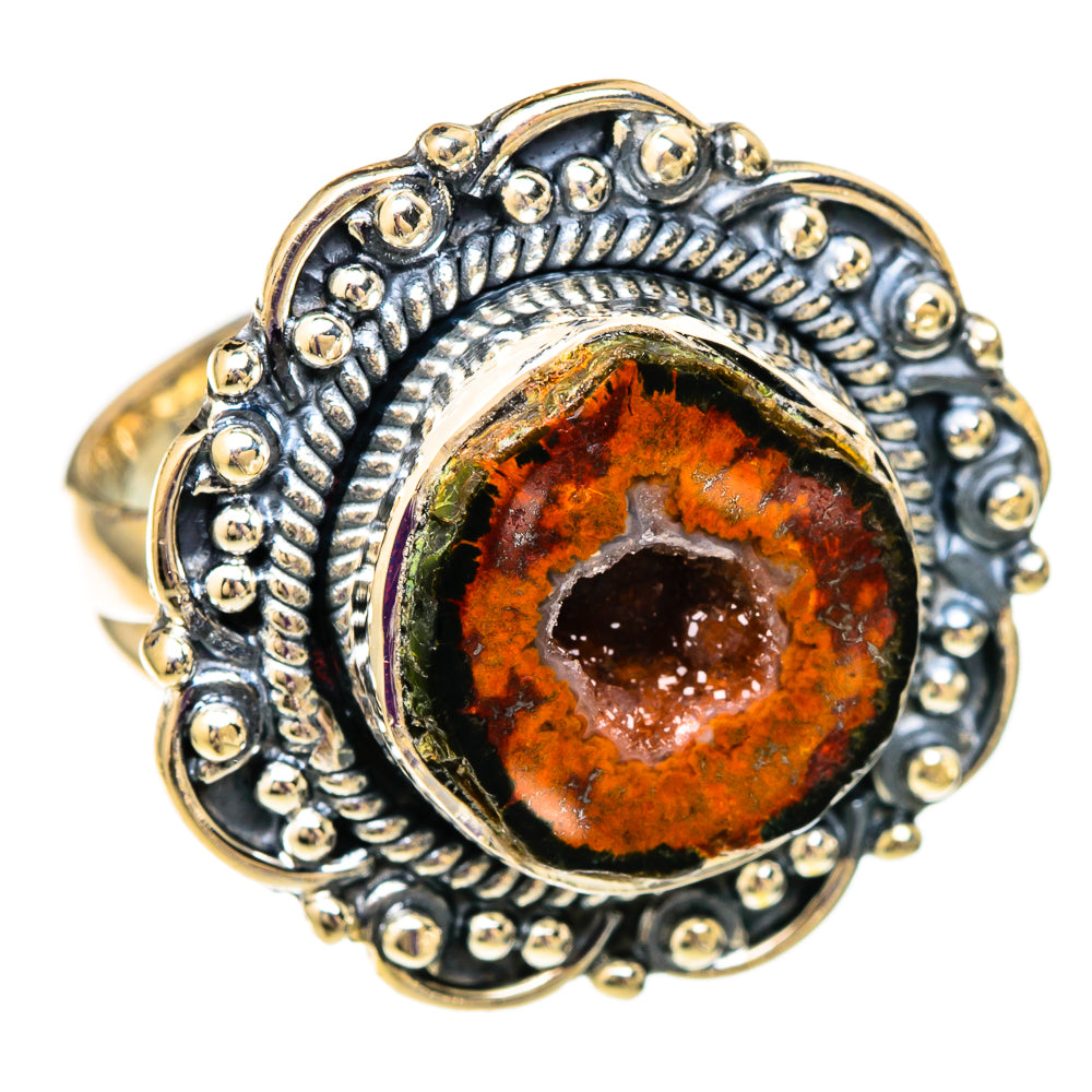 Red Geode Slice Rings handcrafted by Ana Silver Co - RING105631 - Photo 2