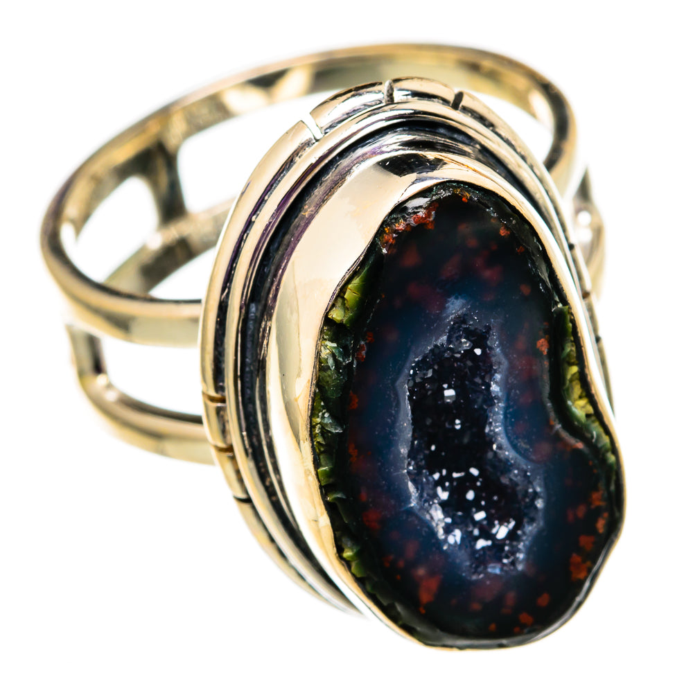 Coconut Geode Druzy Rings handcrafted by Ana Silver Co - RING105701 - Photo 2