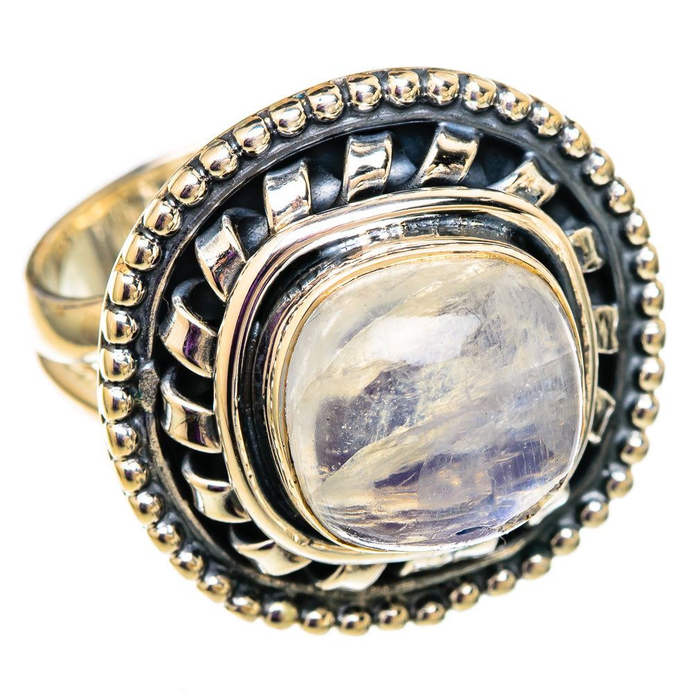 Rainbow Moonstone Rings handcrafted by Ana Silver Co - RING105799 - Photo 2