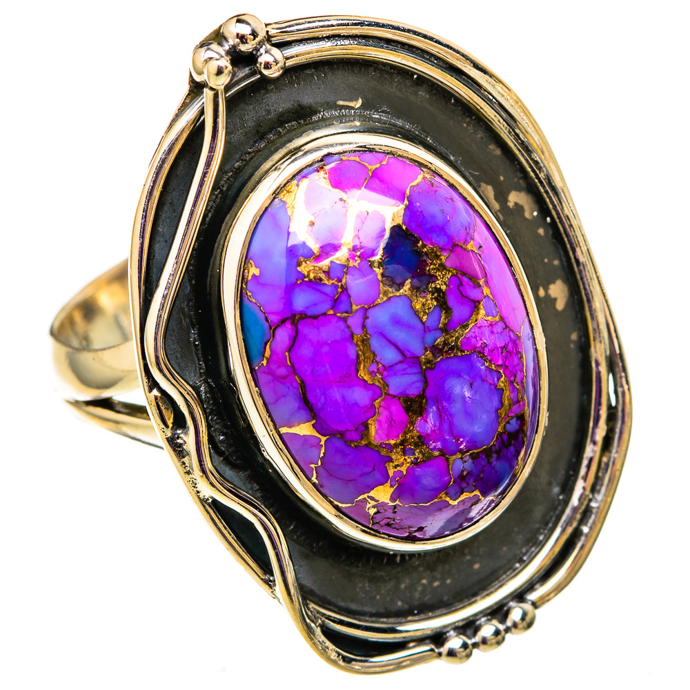 Purple Copper Composite Turquoise Rings handcrafted by Ana Silver Co - RING105830 - Photo 2