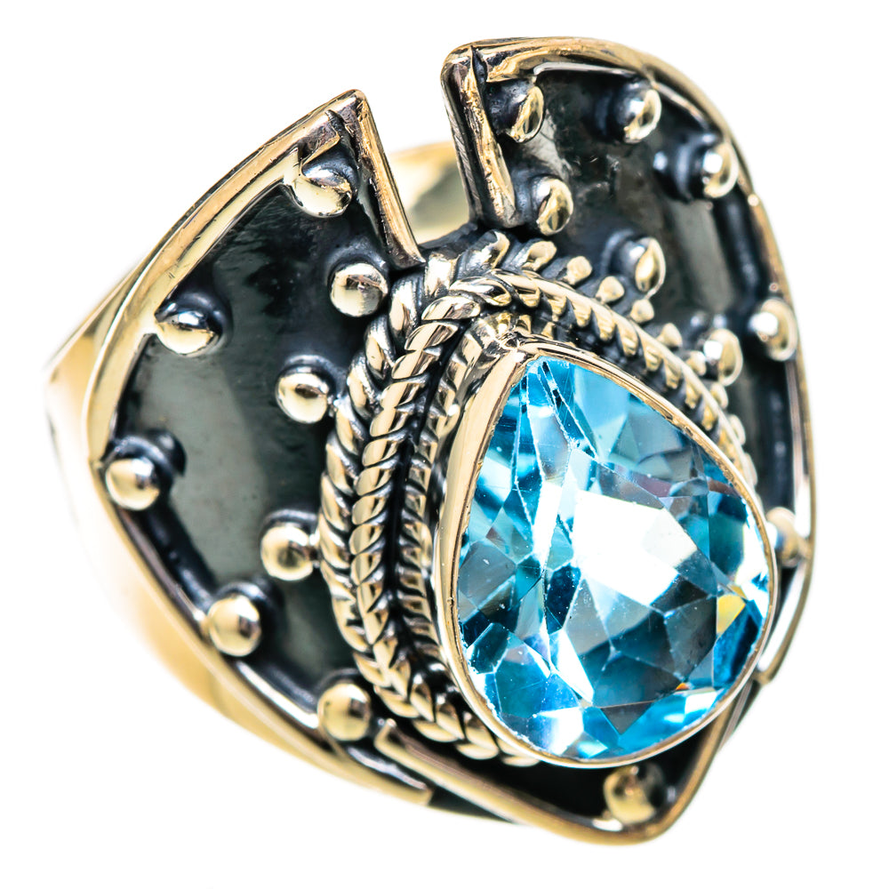 Blue Topaz Rings handcrafted by Ana Silver Co - RING106010 - Photo 2