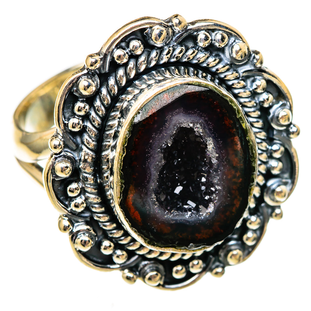 Coconut Geode Druzy Rings handcrafted by Ana Silver Co - RING106094 - Photo 2