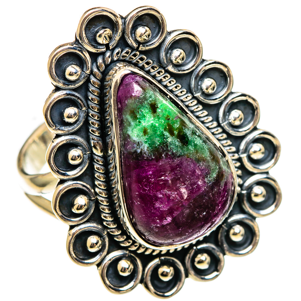 Ruby Zoisite Rings handcrafted by Ana Silver Co - RING106306 - Photo 2