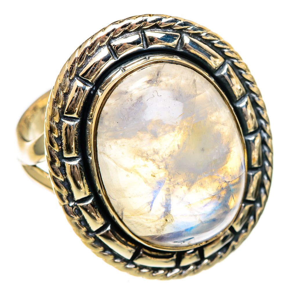 Rainbow Moonstone Rings handcrafted by Ana Silver Co - RING106338 - Photo 2