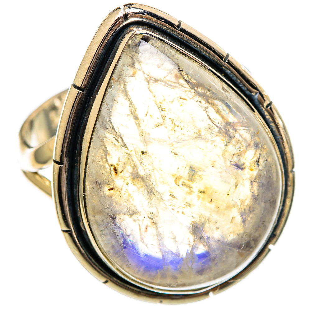 Rainbow Moonstone Rings handcrafted by Ana Silver Co - RING106425 - Photo 2