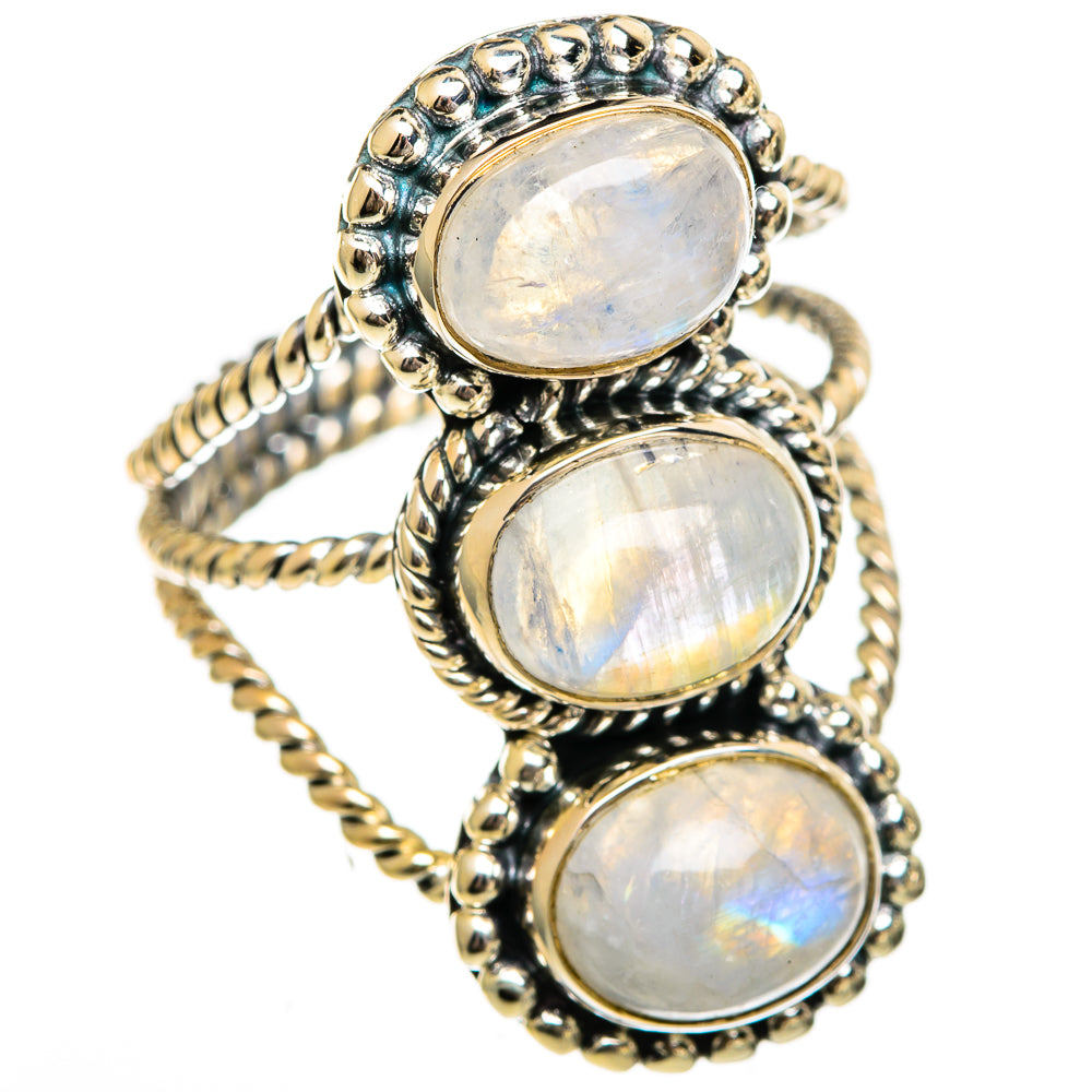 Rainbow Moonstone Rings handcrafted by Ana Silver Co - RING106503 - Photo 2