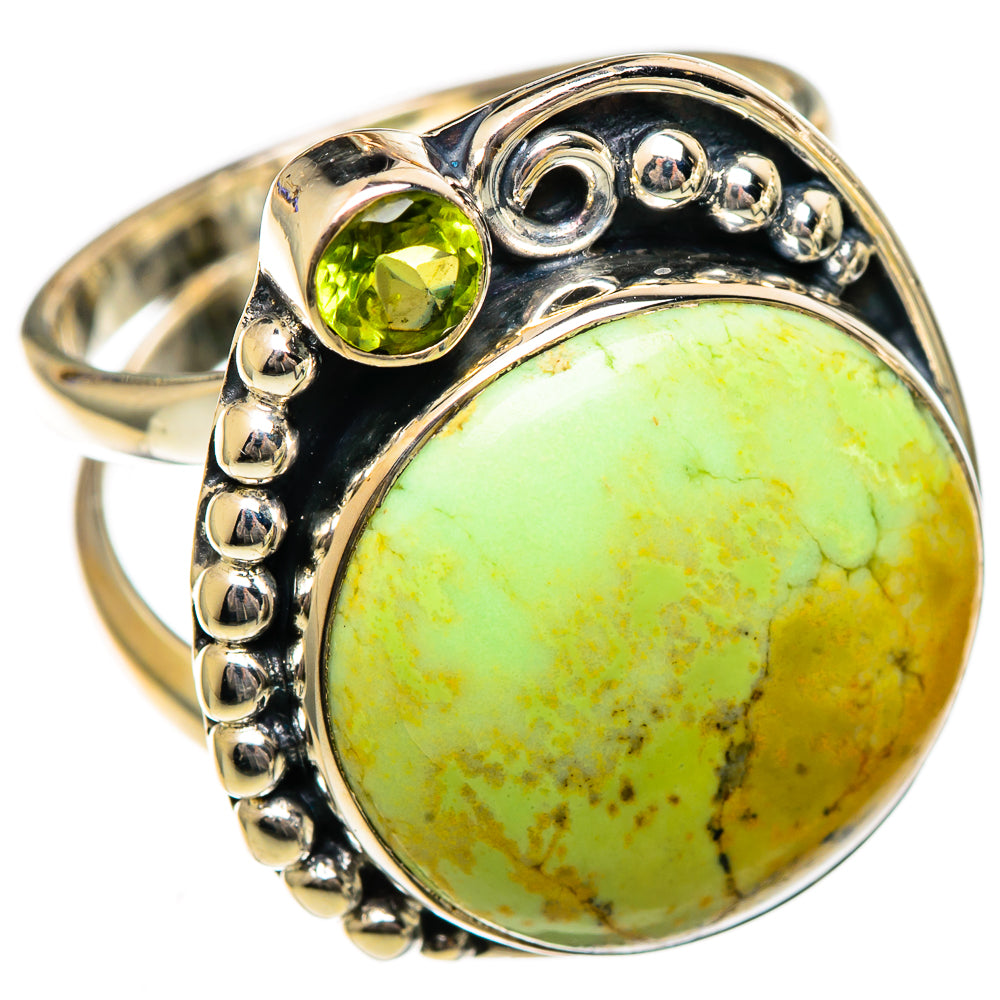 Lemon Chrysoprase Rings handcrafted by Ana Silver Co - RING106539 - Photo 2