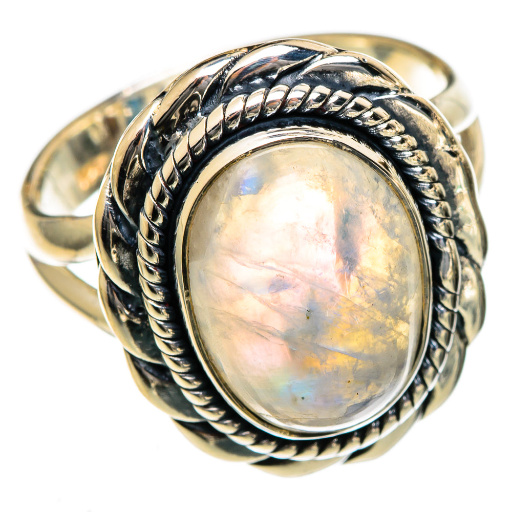 Rainbow Moonstone Rings handcrafted by Ana Silver Co - RING106600 - Photo 2