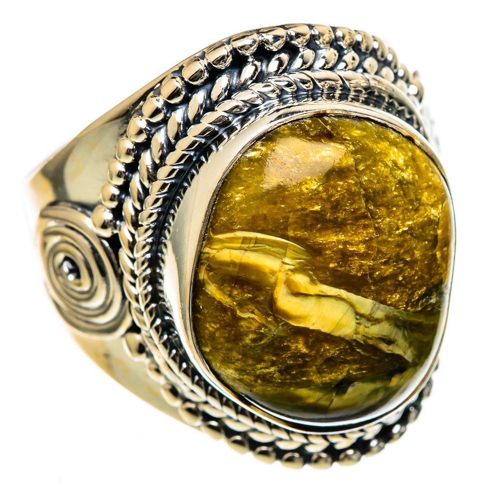 African Green Opal Rings handcrafted by Ana Silver Co - RING106617 - Photo 2