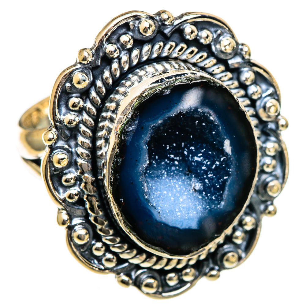 Coconut Geode Druzy Rings handcrafted by Ana Silver Co - RING106661 - Photo 2