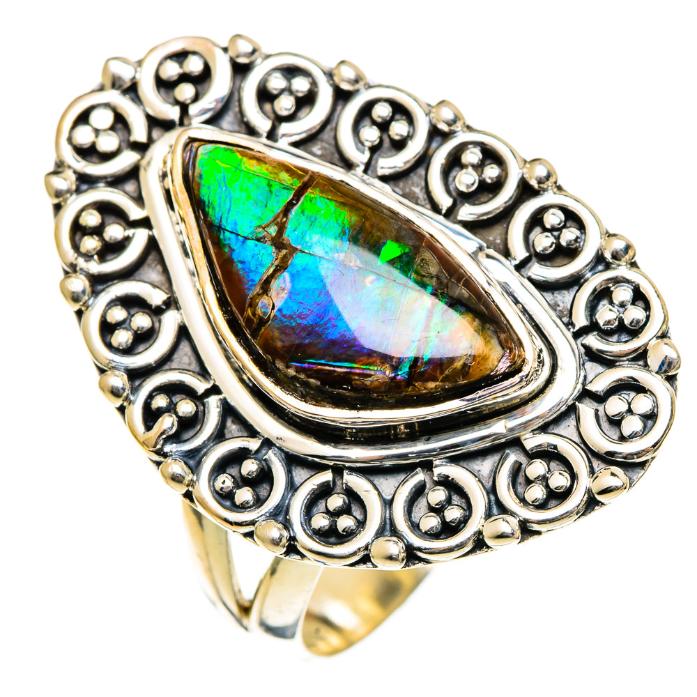 Ammolite Rings handcrafted by Ana Silver Co - RING106677 - Photo 2