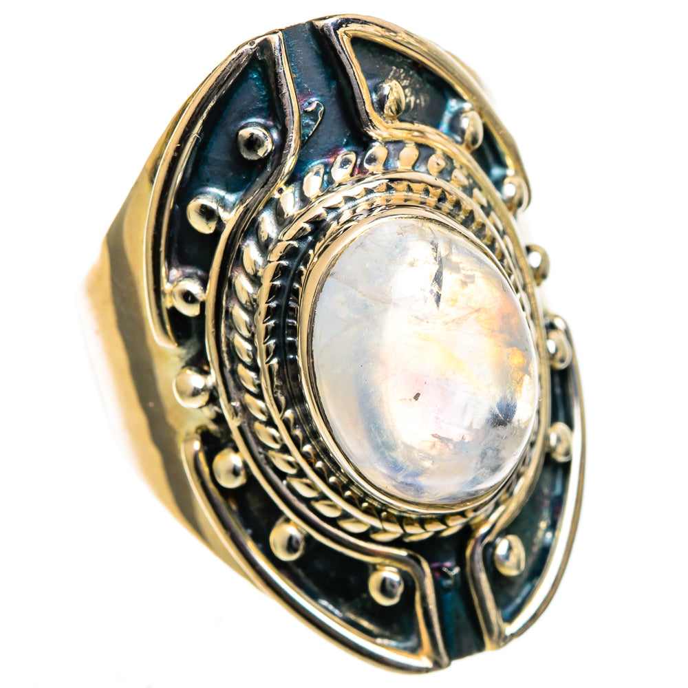 Rainbow Moonstone Rings handcrafted by Ana Silver Co - RING106694 - Photo 2