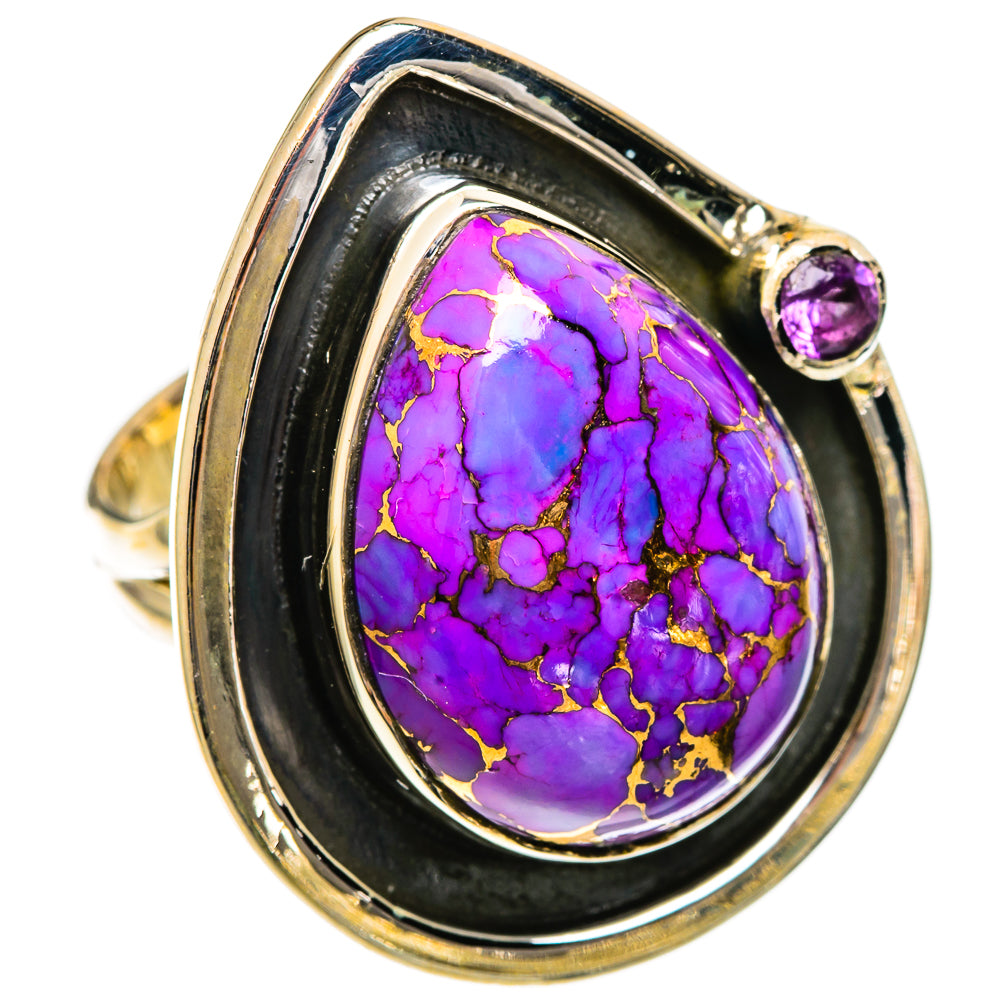 Purple Copper Composite Turquoise Rings handcrafted by Ana Silver Co - RING106761 - Photo 2