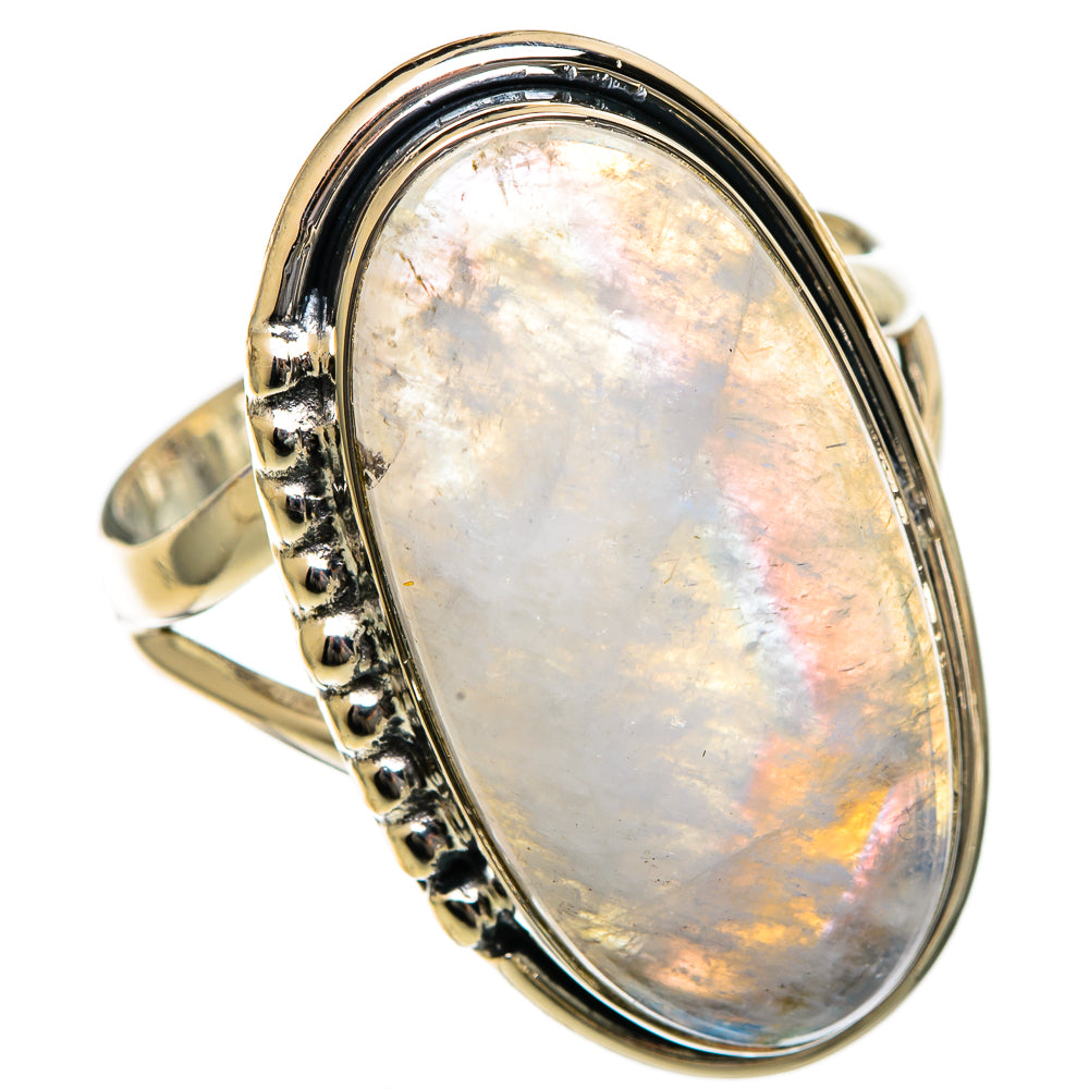 Rainbow Moonstone Rings handcrafted by Ana Silver Co - RING106770 - Photo 2