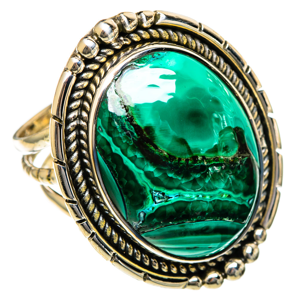 Malachite In Chrysocolla Rings handcrafted by Ana Silver Co - RING106793 - Photo 2