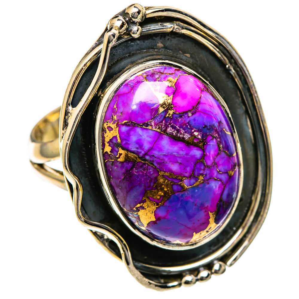 Purple Copper Composite Turquoise Rings handcrafted by Ana Silver Co - RING106809 - Photo 2