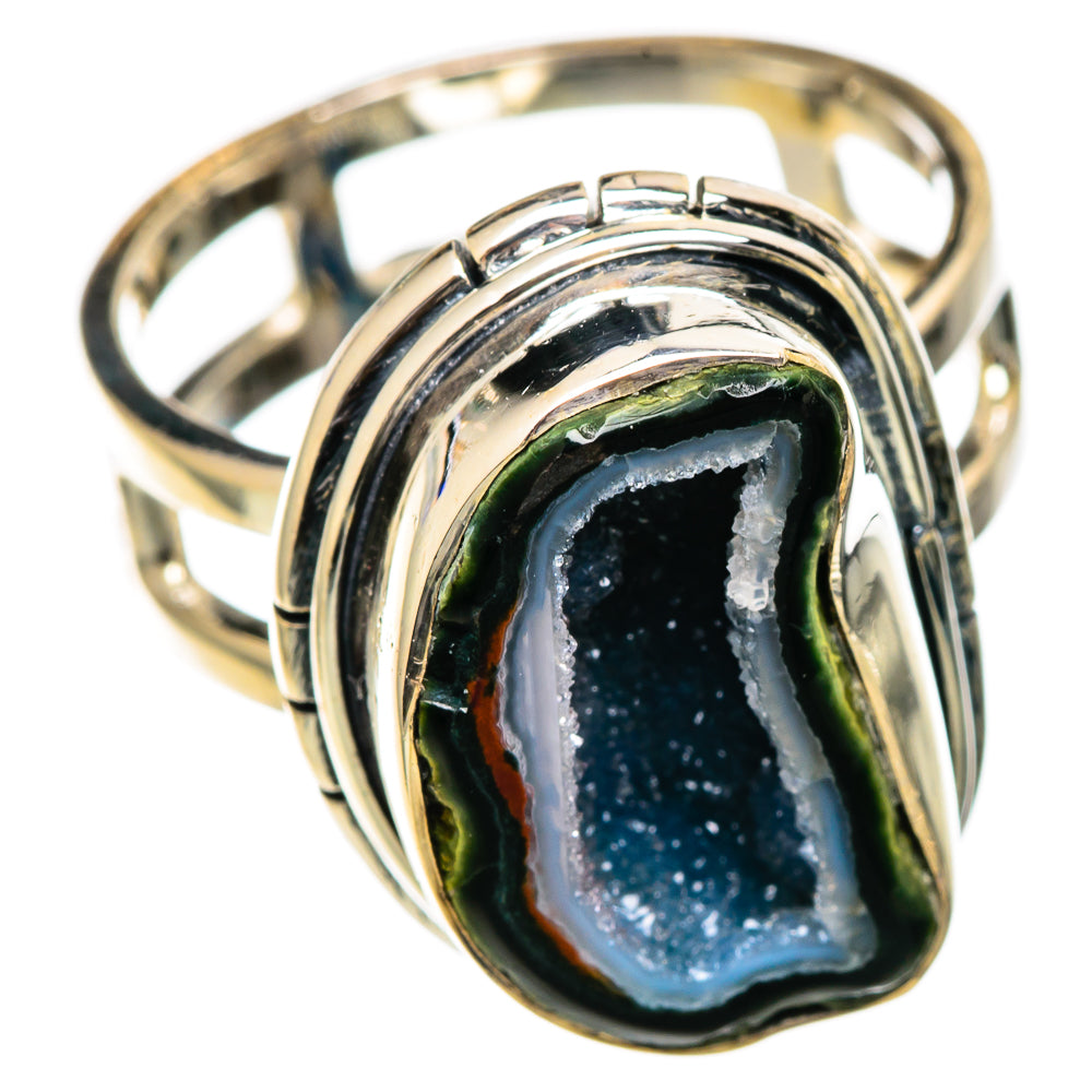 Coconut Geode Druzy Rings handcrafted by Ana Silver Co - RING106859 - Photo 2