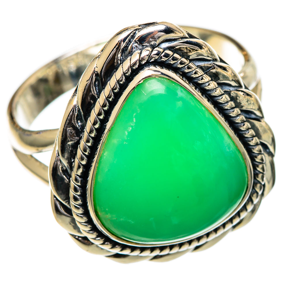 Chrysoprase Rings handcrafted by Ana Silver Co - RING106881 - Photo 2