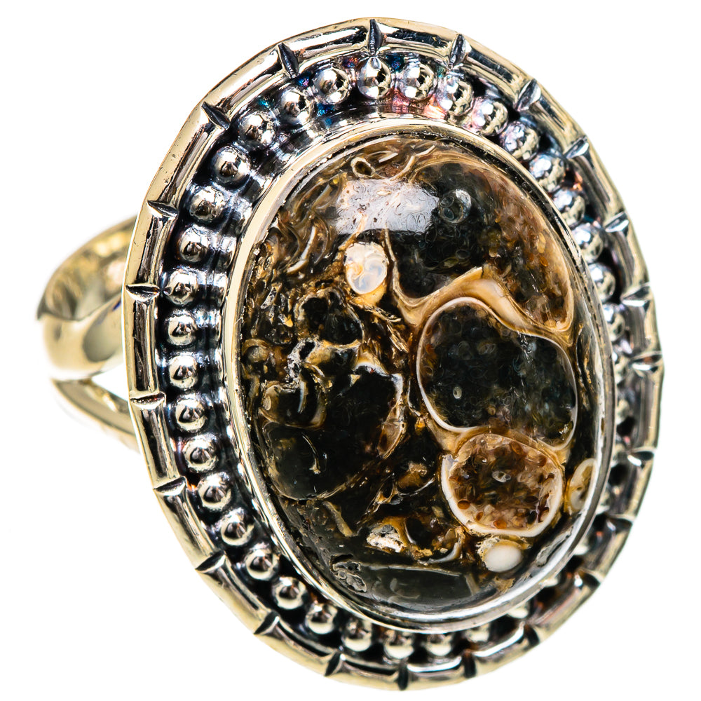 Turritella Agate Rings handcrafted by Ana Silver Co - RING106887 - Photo 2