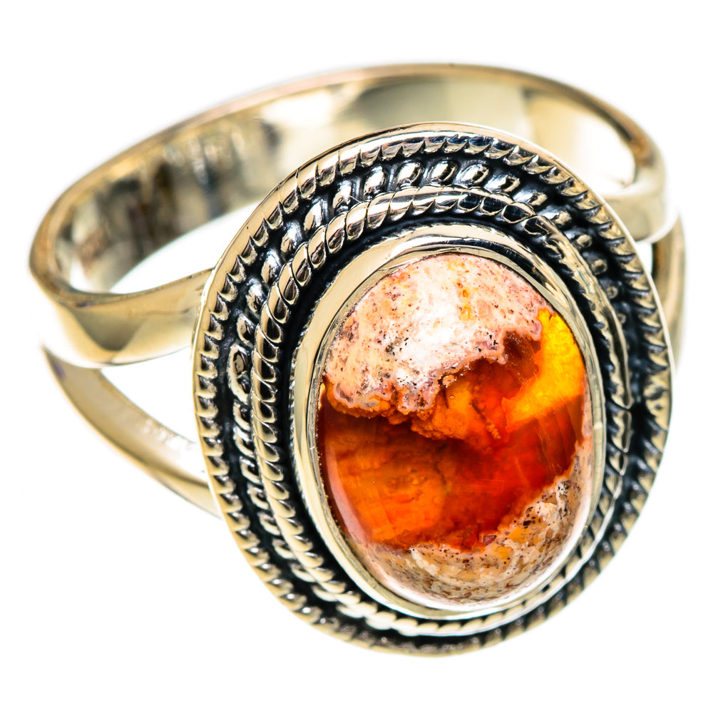 Mexican Fire Opal Rings handcrafted by Ana Silver Co - RING106903 - Photo 2