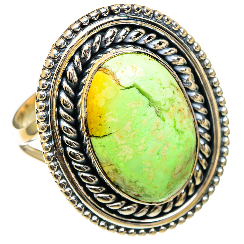 Lemon Chrysoprase Rings handcrafted by Ana Silver Co - RING106922 - Photo 2