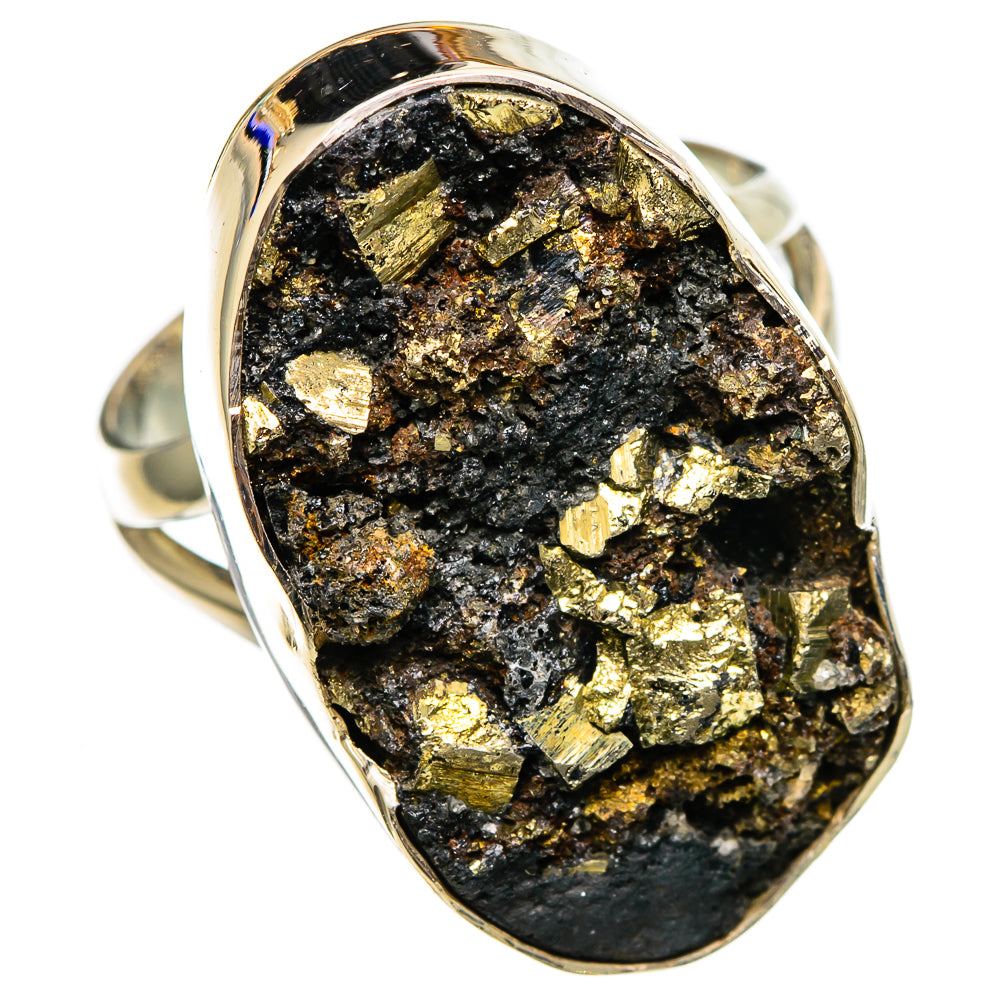 Pyrite Rings handcrafted by Ana Silver Co - RING106938 - Photo 2