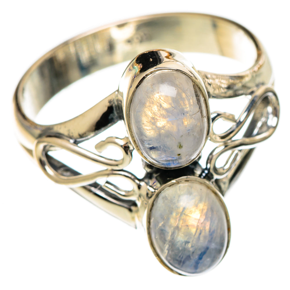 Rainbow Moonstone Rings handcrafted by Ana Silver Co - RING106941 - Photo 2