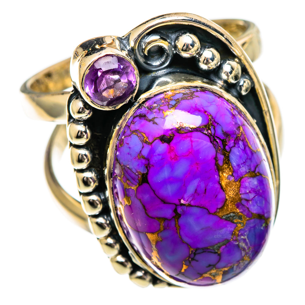 Purple Copper Composite Turquoise Rings handcrafted by Ana Silver Co - RING106972 - Photo 2
