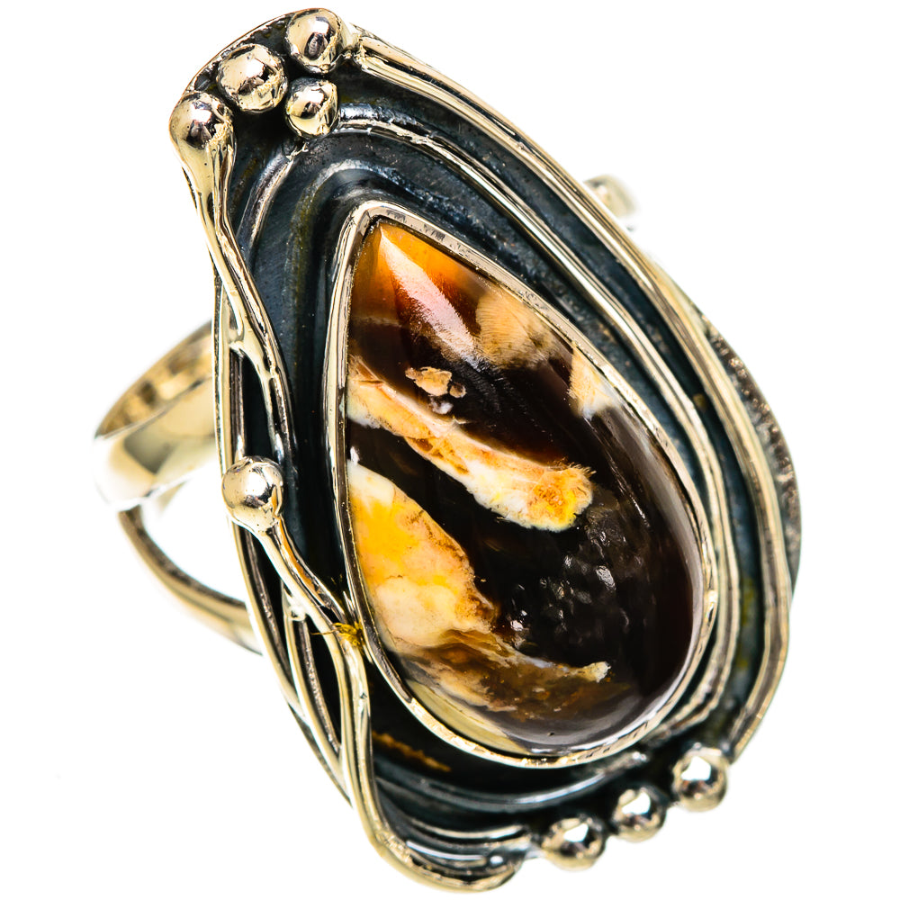 Peanut Wood Jasper Rings handcrafted by Ana Silver Co - RING107005 - Photo 2