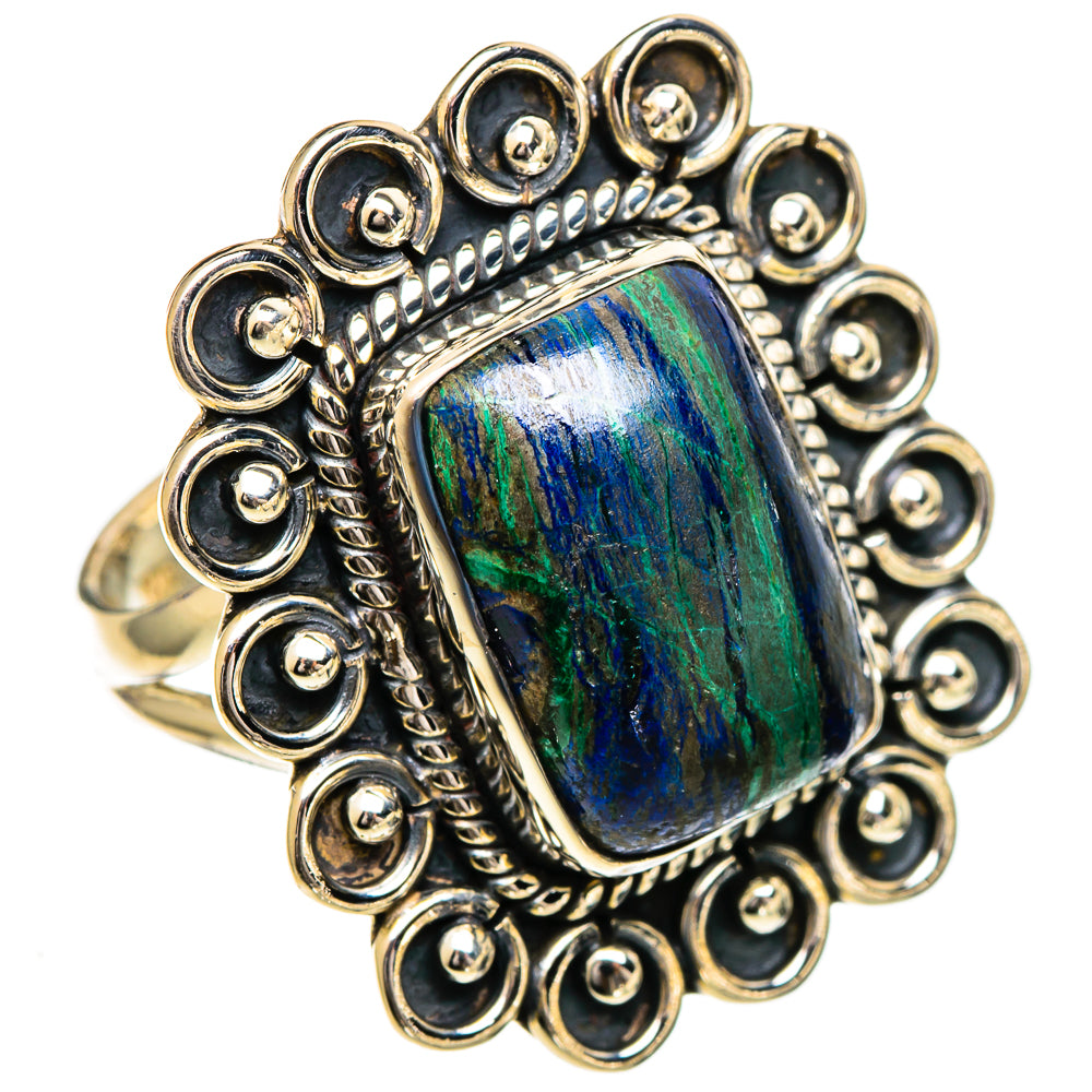 Azurite Malachite Rings handcrafted by Ana Silver Co - RING107017 - Photo 2