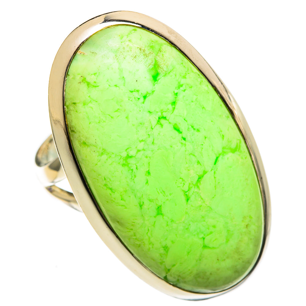 Lemon Chrysoprase Rings handcrafted by Ana Silver Co - RING107120 - Photo 2
