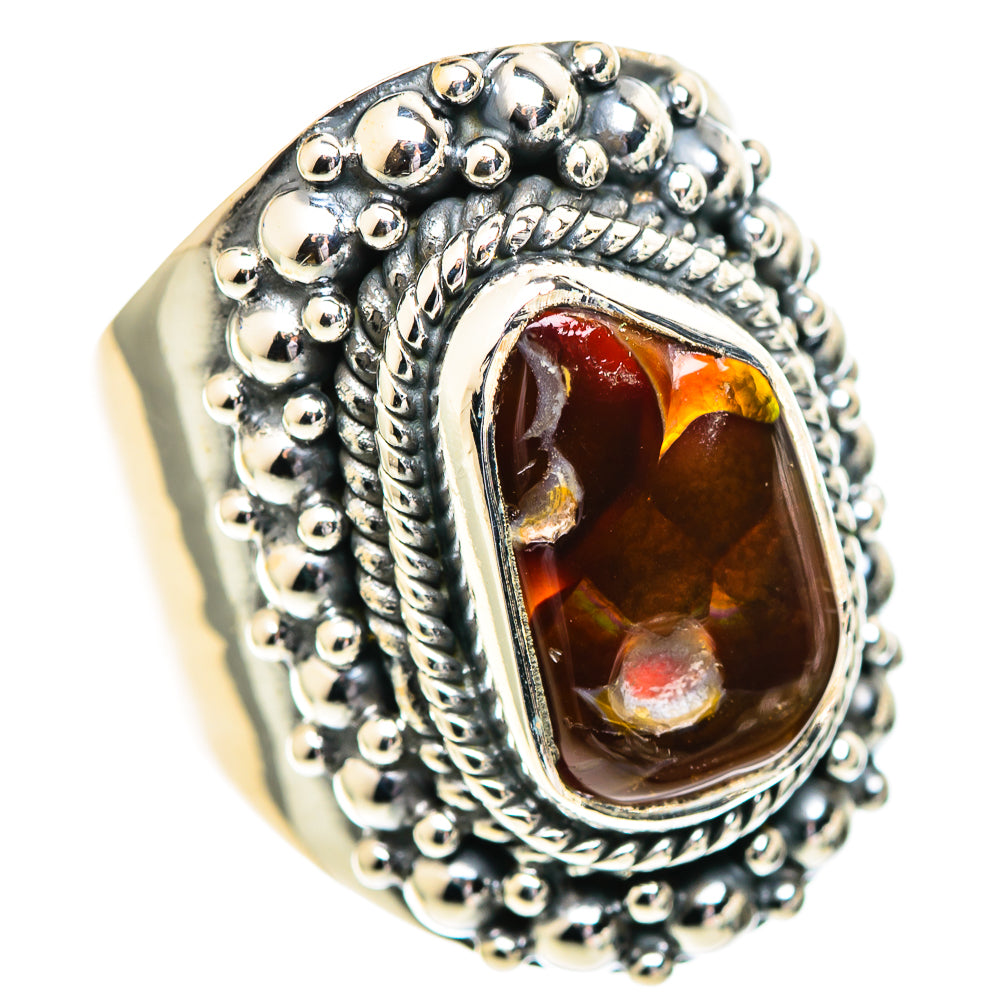 Mexican Fire Agate Rings handcrafted by Ana Silver Co - RING107211 - Photo 2
