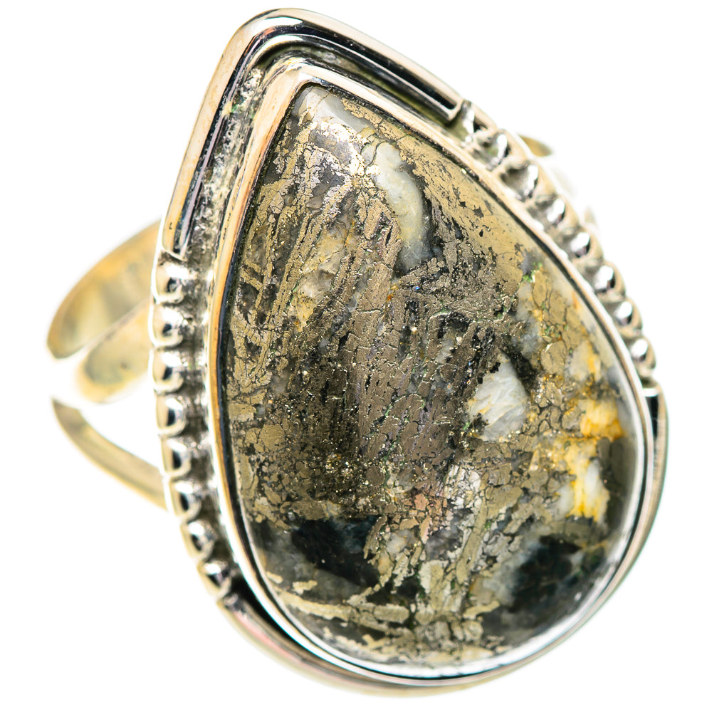 Pyrite Agate Rings handcrafted by Ana Silver Co - RING107220 - Photo 2