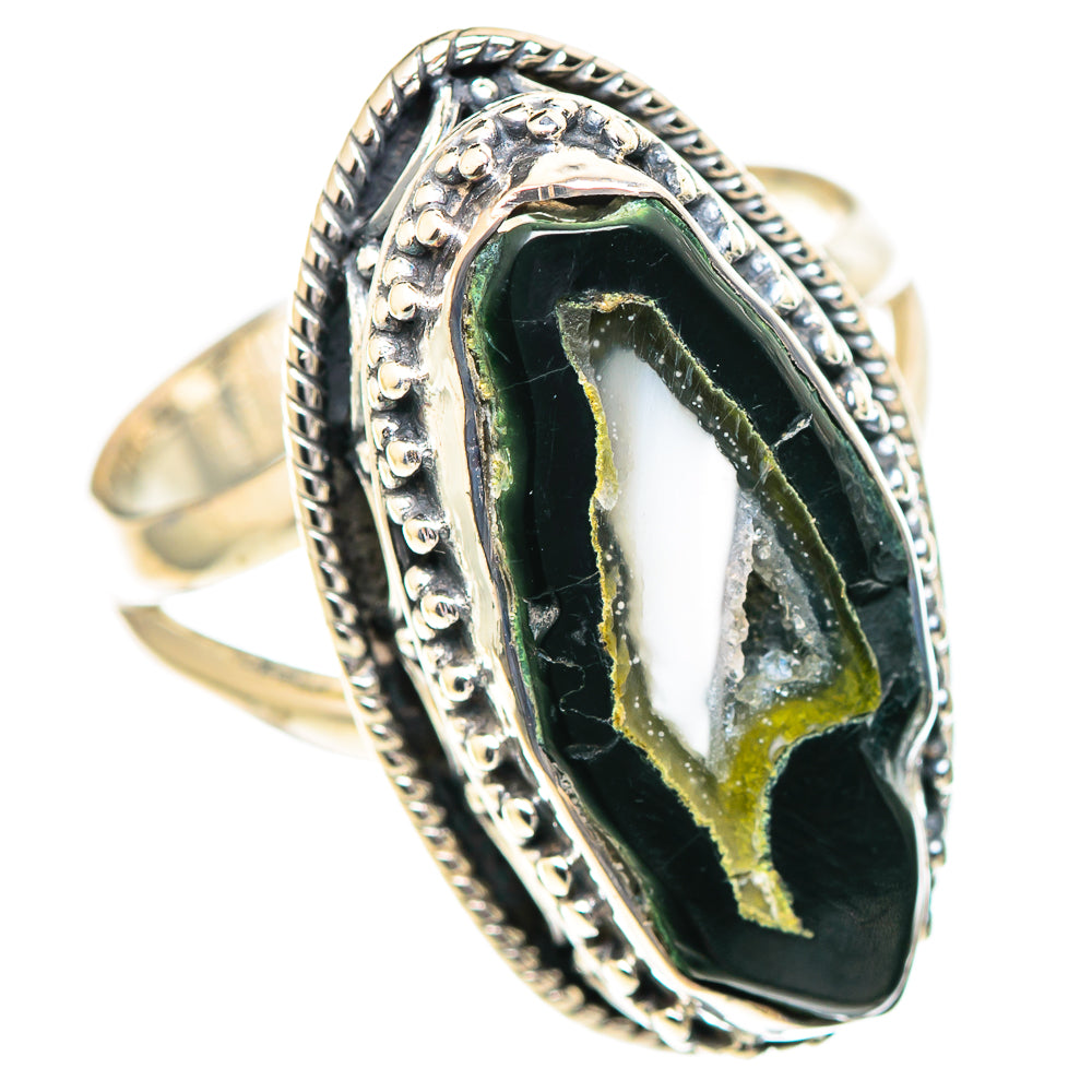 Coconut Geode Druzy Rings handcrafted by Ana Silver Co - RING107223 - Photo 2