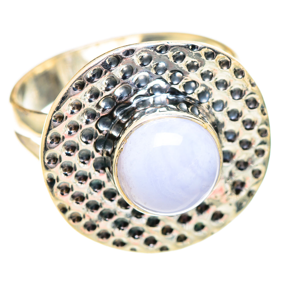 Blue Lace Agate Rings handcrafted by Ana Silver Co - RING107287 - Photo 2
