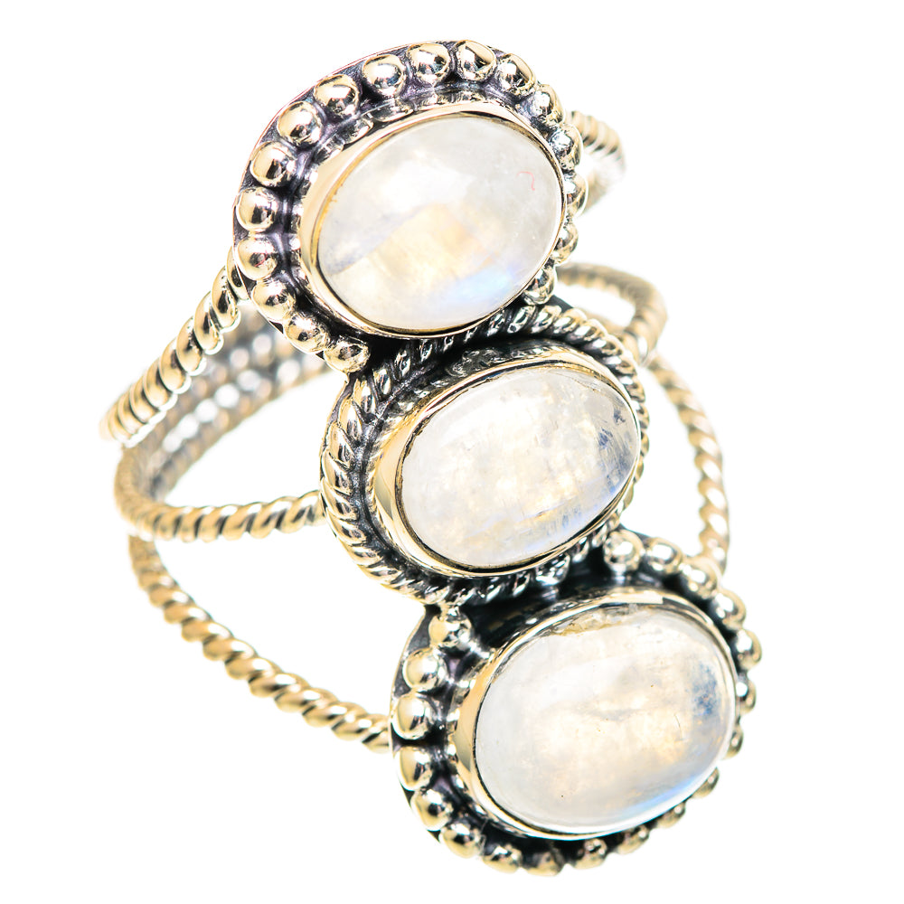 Rainbow Moonstone Rings handcrafted by Ana Silver Co - RING107400 - Photo 2