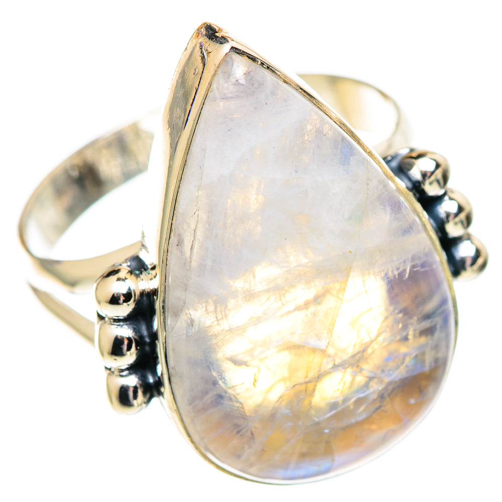 Rainbow Moonstone Rings handcrafted by Ana Silver Co - RING107457 - Photo 2