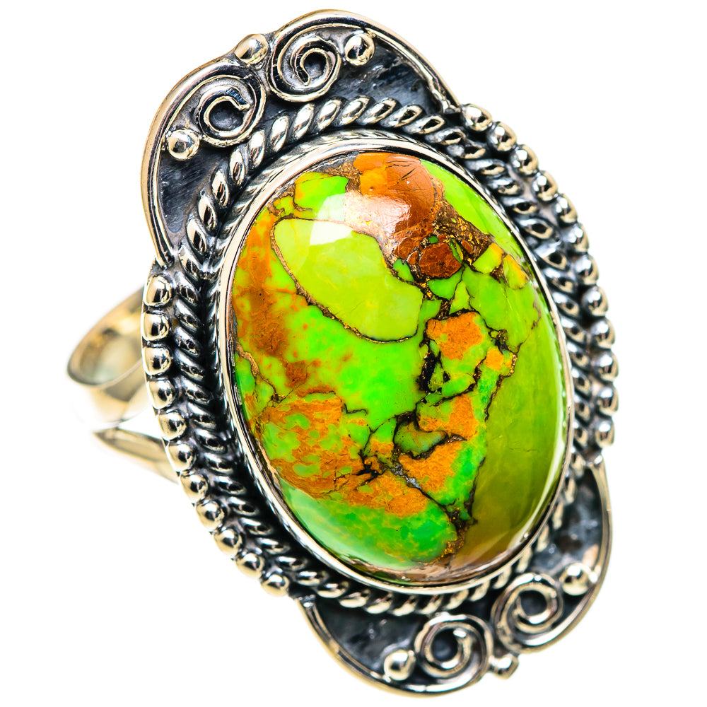 Green Copper Composite Turquoise Rings handcrafted by Ana Silver Co - RING107473 - Photo 2