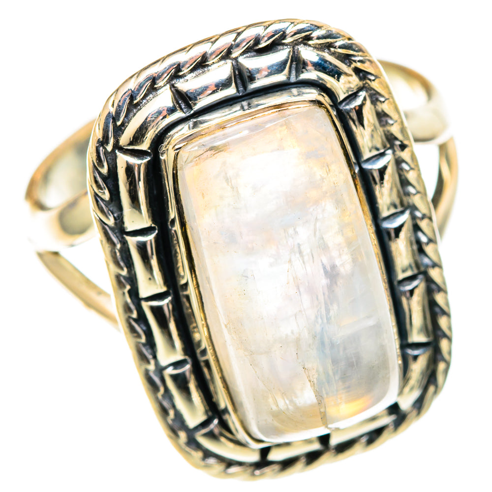 Rainbow Moonstone Rings handcrafted by Ana Silver Co - RING107555 - Photo 2