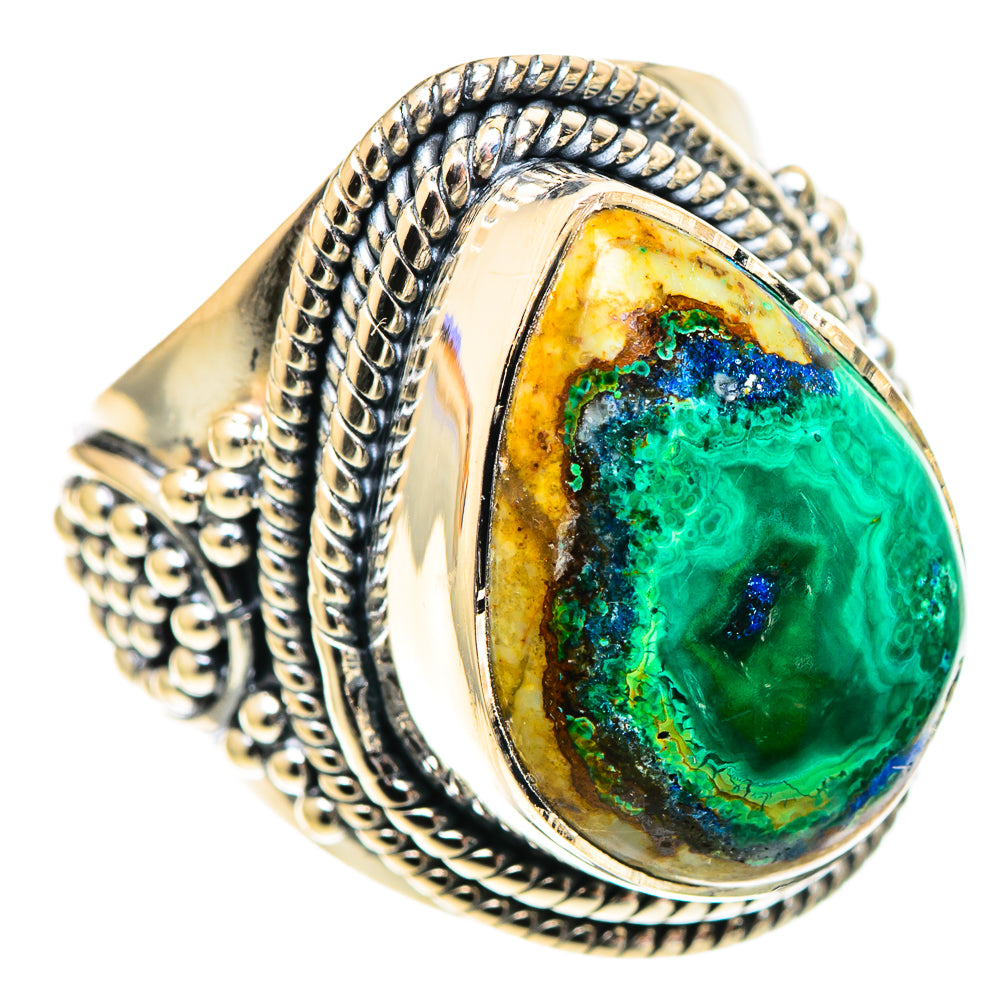 Malachite In Chrysocolla Rings handcrafted by Ana Silver Co - RING107565 - Photo 2