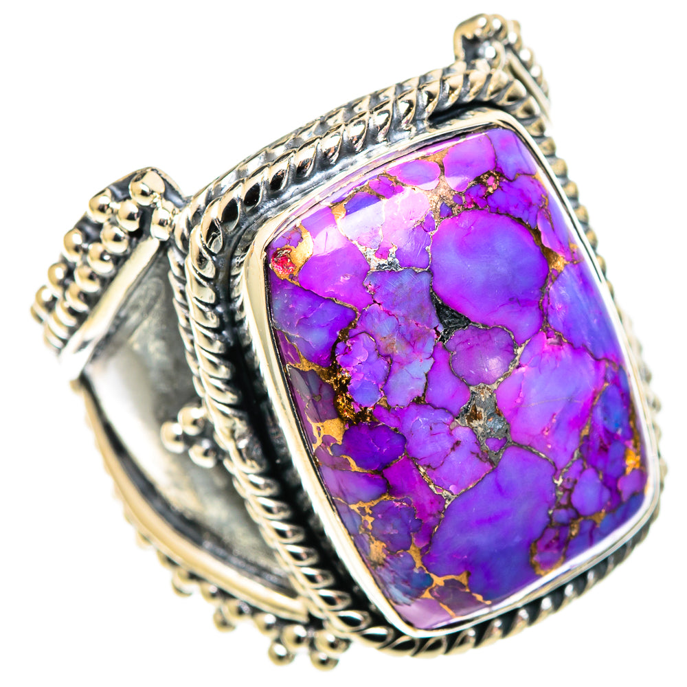 Purple Copper Composite Turquoise Rings handcrafted by Ana Silver Co - RING107625 - Photo 2
