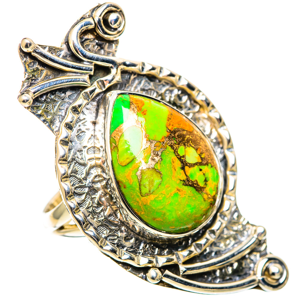 Green Copper Composite Turquoise Rings handcrafted by Ana Silver Co - RING107658 - Photo 2
